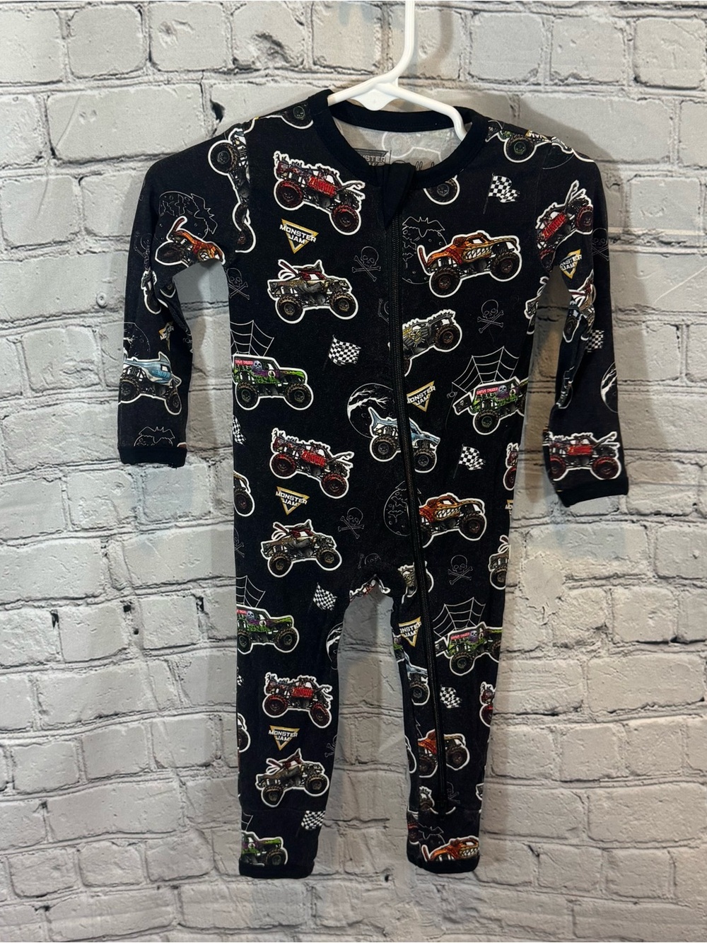 Soul Baby Monster Jam Halloween Bamboo Zip Romper